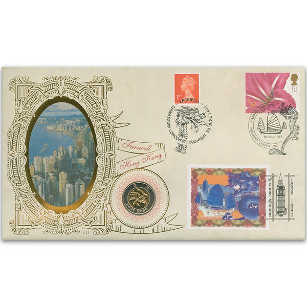1997 Farewell Hong Kong Coin Cover - Chinatown