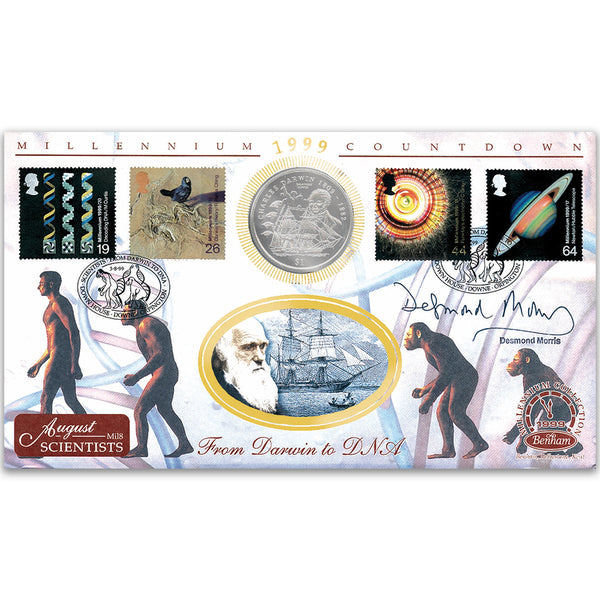 1999 Scientists' Tale Coin Cover - Signed by Dr. Desmond Morris