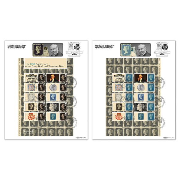 2015 175th Anniversary of the Penny Black Generic Sheet Pair of Large Cards