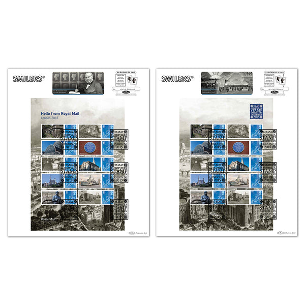 2015 Europhilex Exhibition Sheet PAIR OF CARDS