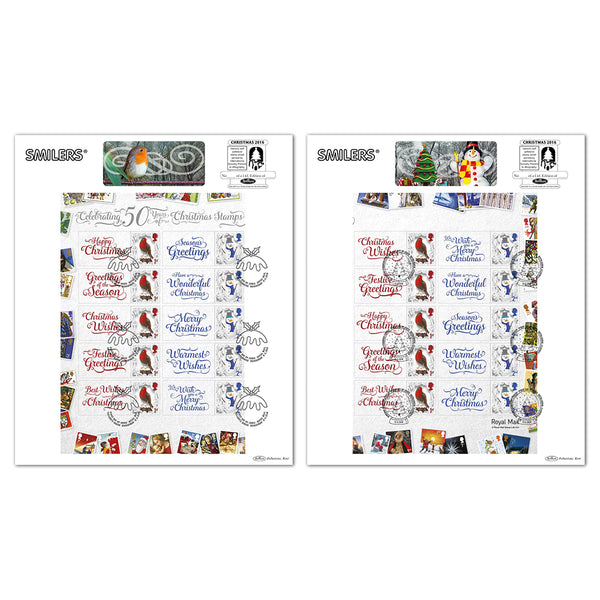 2016 50 Years of Christmas Generic Sheet Large Cards Pair