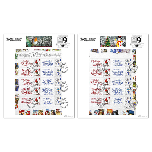 2016 50 Years of Christmas Generic Sheet Large Cards Pair