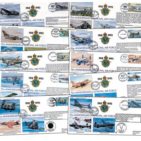 30 RAF 75th Anniversary Cover Collection - Flown