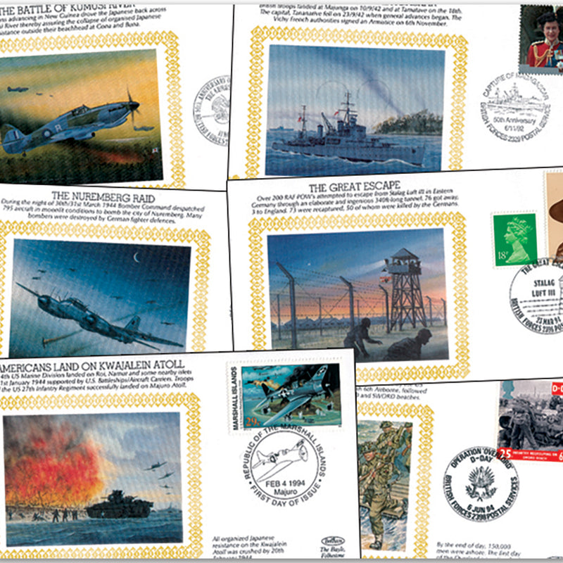 50th Anniversary WWII Benham Gold Collection (36 Covers)