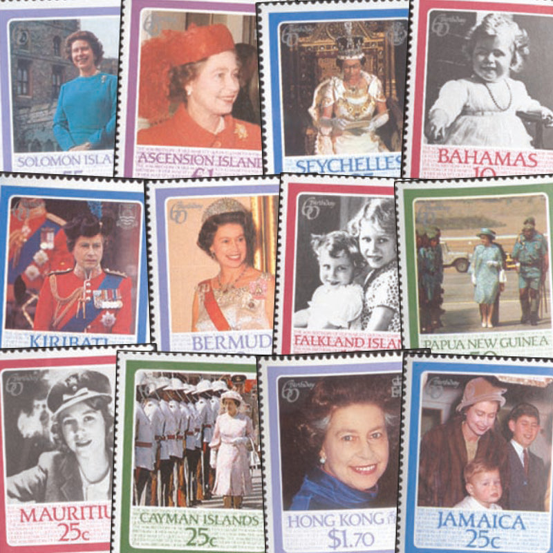 1986 Queen's 60th Birthday Mint Stamp Set