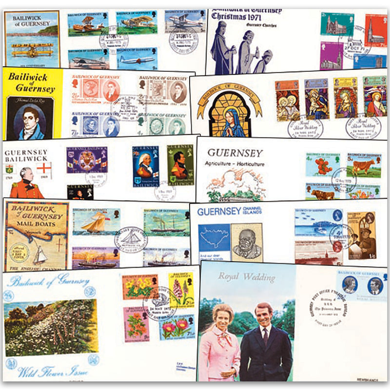 Guernsey Collection of 80 FDCs 1969 - 1985
