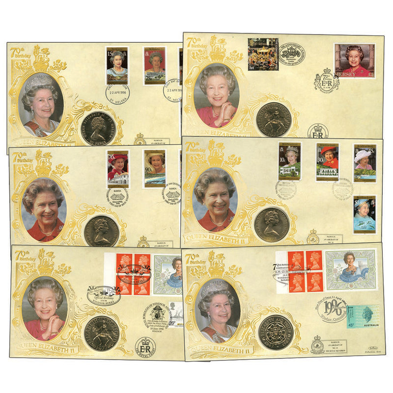 18 QEII 70th Birthday Commonwealth Coin Covers