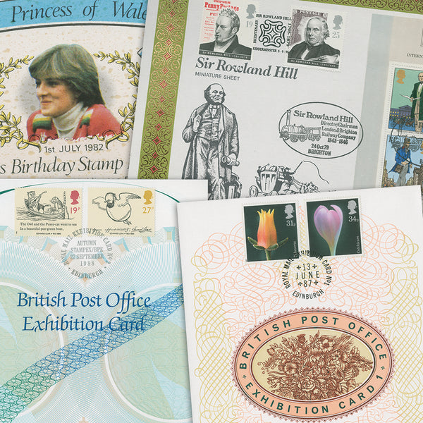 Stamp Exhibition Cards (4) & Labels (4)