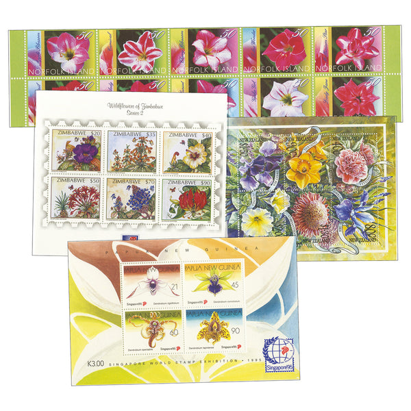 Flowers (2 Sets Stamps & 2 Shtlt's)