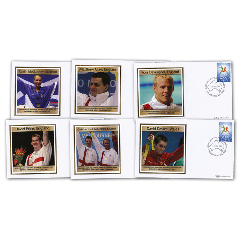 11 x 2006 Melbourne Commonwealth Games Gold Medal Winners Covers