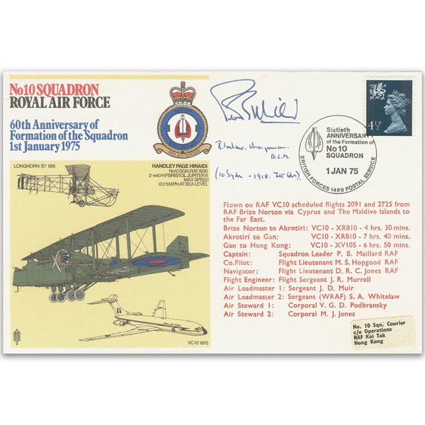 1975 No. 10 Squadron 60th - Signed by AVM Sir Ronald Ivelaw Chapman GCB