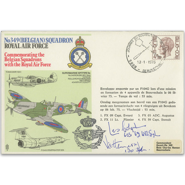 1975 No.349 Belgian Squadron - Signed Colqul & Hennessy