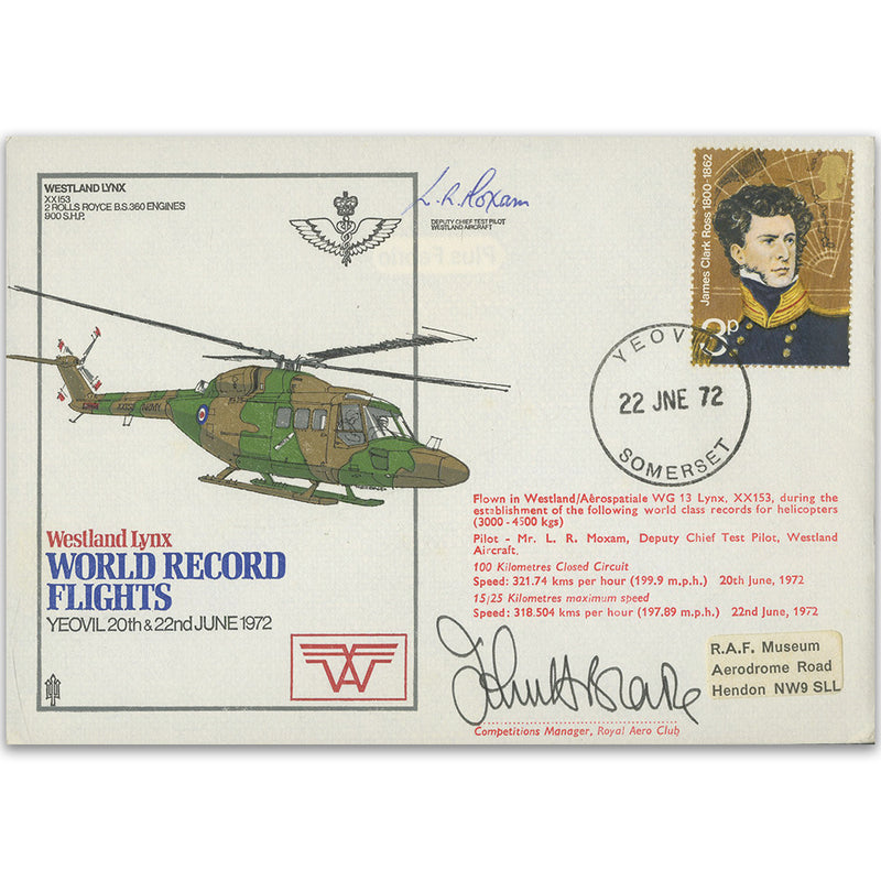 1972 World Record FLights - Signed L.R. Moxam