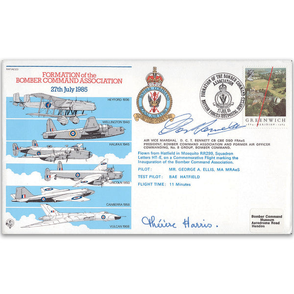 1985 Bomber Command Association - Signed AVM Bennett & Therese Harris
