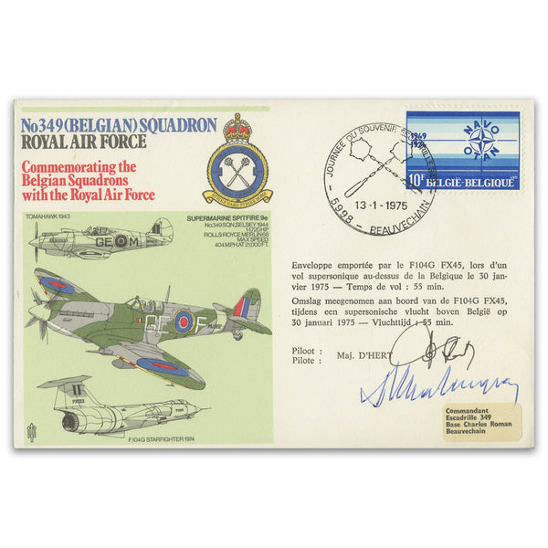 1975 RAF Belgian Sqn - Signed Ambassador Roger Malangraw