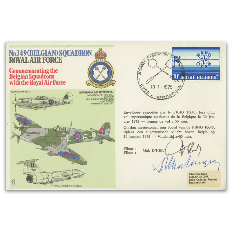 1975 RAF Belgian Sqn - Signed Ambassador Roger Malangraw