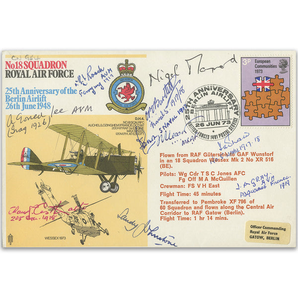 1973 No.18 Squadron - 25th Anniversary of the Berlin Airlift - Signed