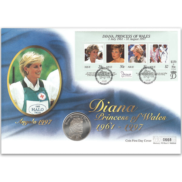 1998 Niue - Princess Diana Sheetlet Coin Cover