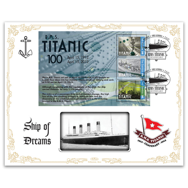 2012 Centenary of the Titanic Cover 5 - Gambia M/S