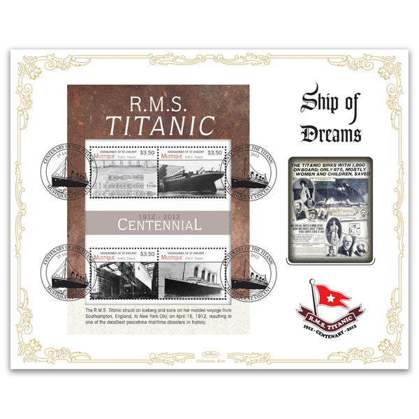 2012 Centenary of the Titanic Cover 18 - Mustique M/S