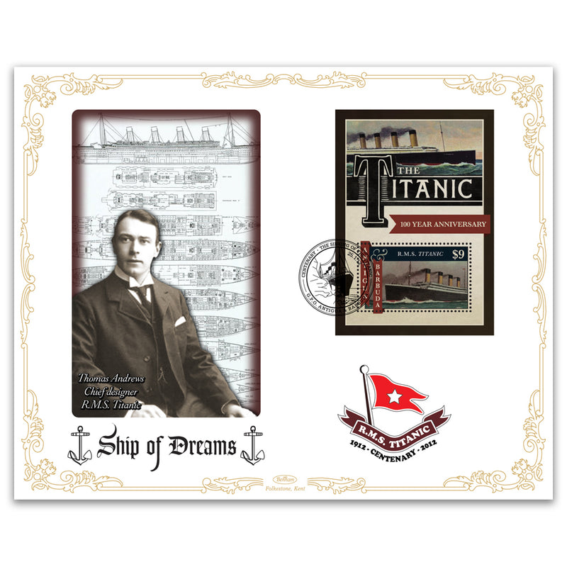 2012 Centenary of the Titanic Cover 21 - Antigua & Barbuda M/S