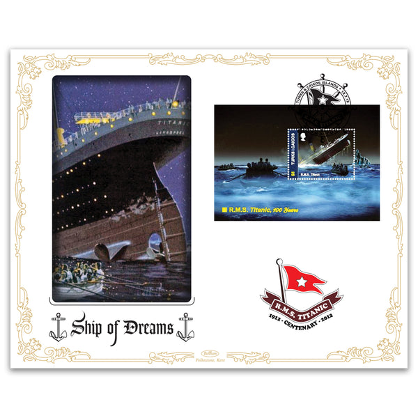 2012 Centenary of the Titanic Cover 31 - Turks & Caicos M/S