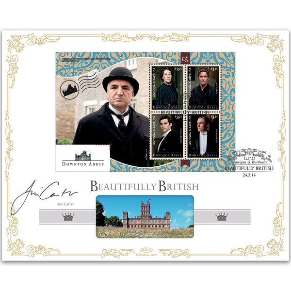 2014 Downtown Abbey - Antigua & Barbuda 4v Signed Jim Carter