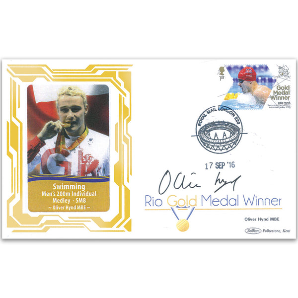 2016 Gold Medal Winners - Swimming - Mens 200m Individual Medley-SM8 - Signed Oliver Hynd MBE