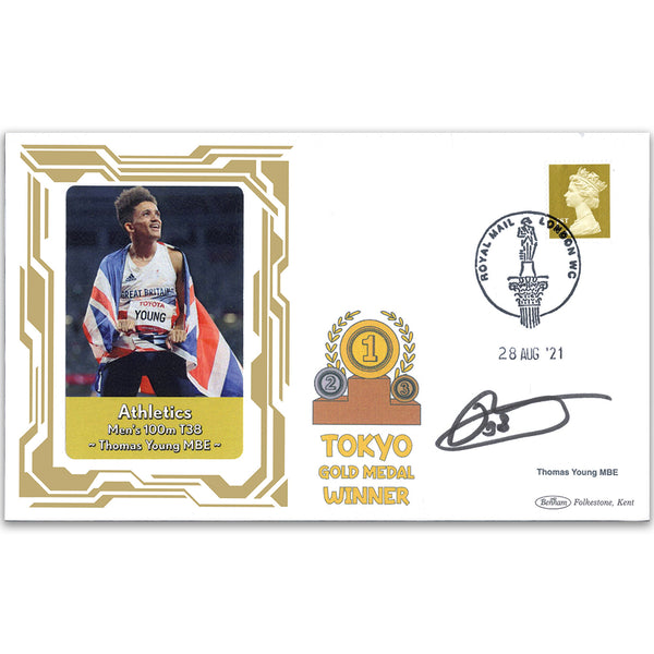 2020 Gold Medal Winners - Athletics - Men's 100m T38 - Signed Thomas Young MBE