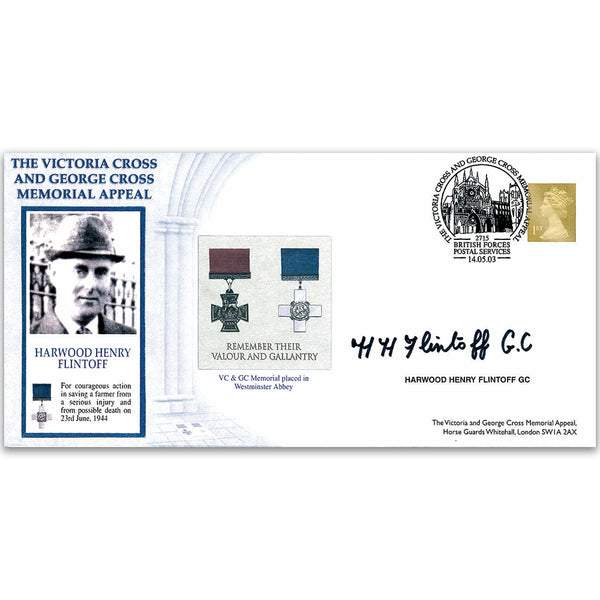 2003 Victoria Cross & George Cross Memorial Appeal - Signed by Harwood H. Flintoff GC