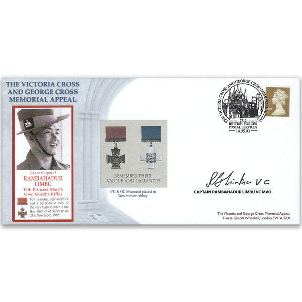 2003 Victoria Cross & George Cross Memorial Appeal - Signed by Captain Rambahadur Limbu VC