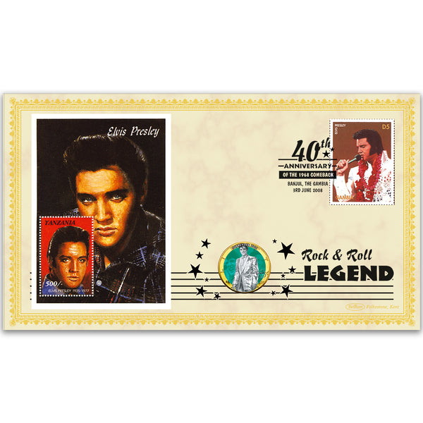 2008 Elvis 1968 Comeback 40th Coin Cover - 'Surrender' - Gambia
