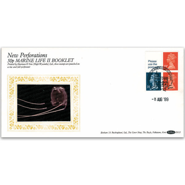 1989 50p Marine Life Booklet Definitive Cover