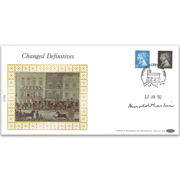1990 1d Black 150th - Changed Definitives - Signed by Arnold Machin