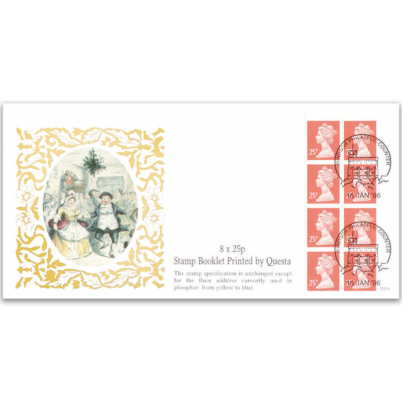 1996 8 x 25p Booklet Printed by Questa Windsor Counter Handstamp