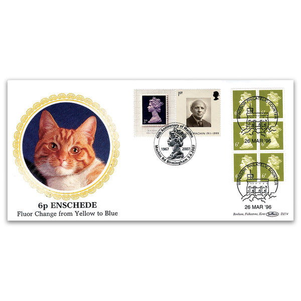 1996 6p Enschede Blue Fluor Dbld '07