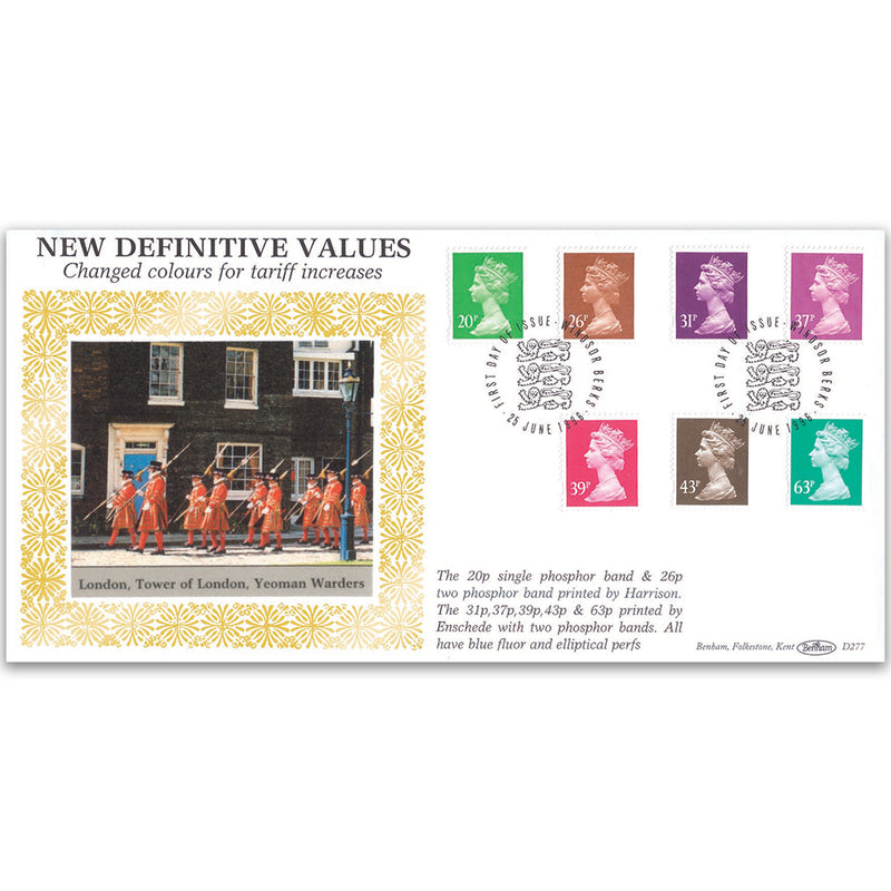 1996 New Definitive Values - Changed Colours for Tariff Increases