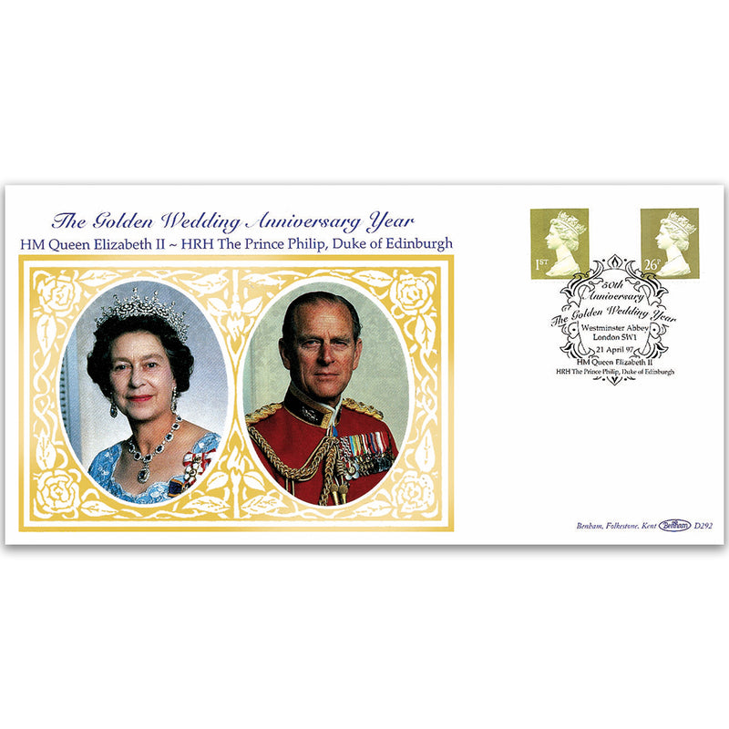 1997 Two Golden Definitives - Golden Wedding Year - Westminster Abbey Handstamp