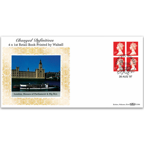 1997 Changed Definitives - 4 x 1st Retail Book - Printed by Walsall