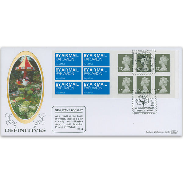 2002 6 x 42p Retail Booklet - Hampton, Middlesex Handstamp