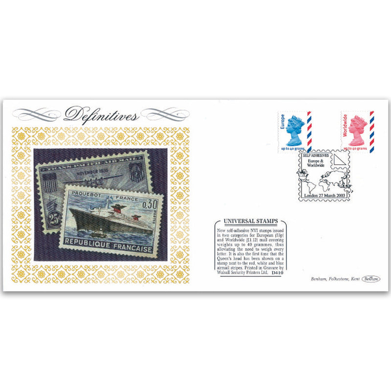 2003 Universal NVI Self Adhesive Europe & Worldwide London Handstamp