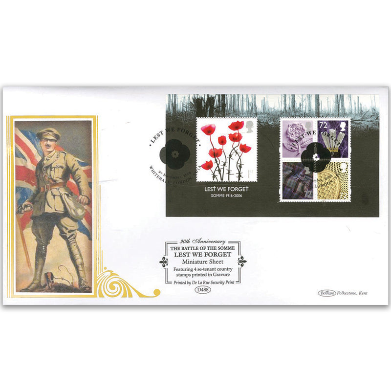 2006 Lest We Forget M/S - Four Se-tenant Country Stamps