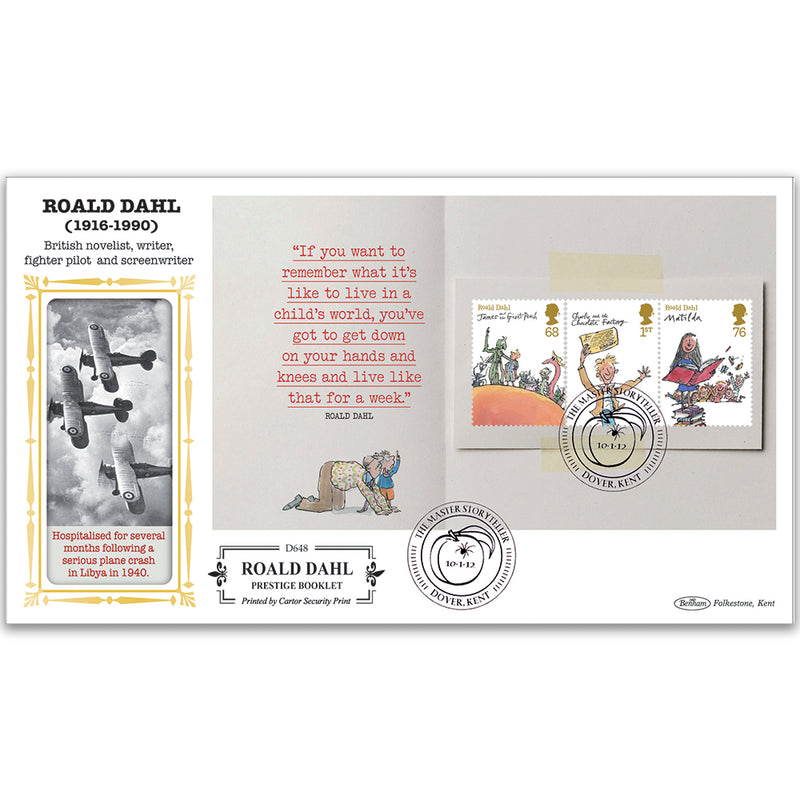 2012 Roald Dahl PSB Definitive Cover - 68p/1st/76p Pane
