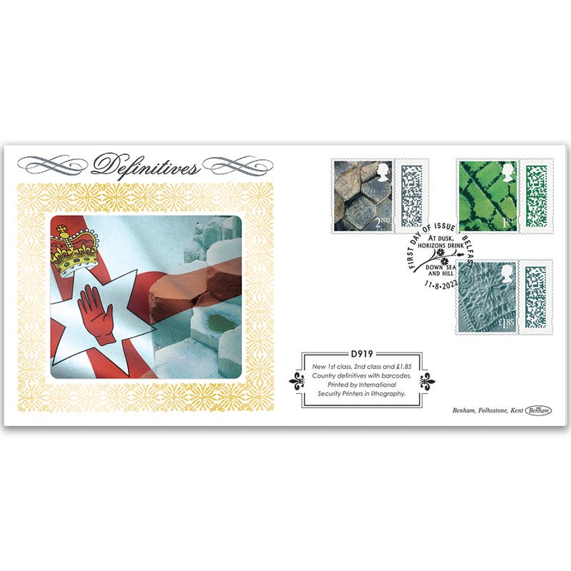 2022 Defin - Regional New Barcoded Values 2nd, 1st. £1.85 - N. Ireland Definitive Cover