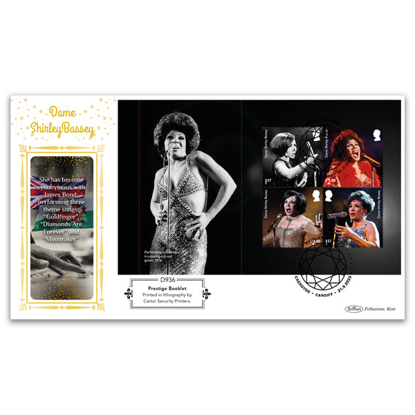 2023 Dame Shirley Bassey PSB Definitive - (P1) 2x1st, 2x£2.00 (B&W Image)