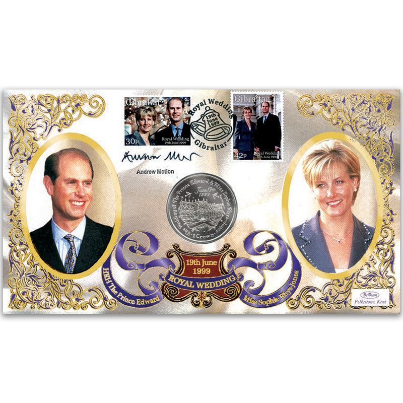 1999 Royal Wedding Coin Cover - Signed by Andrew Motion