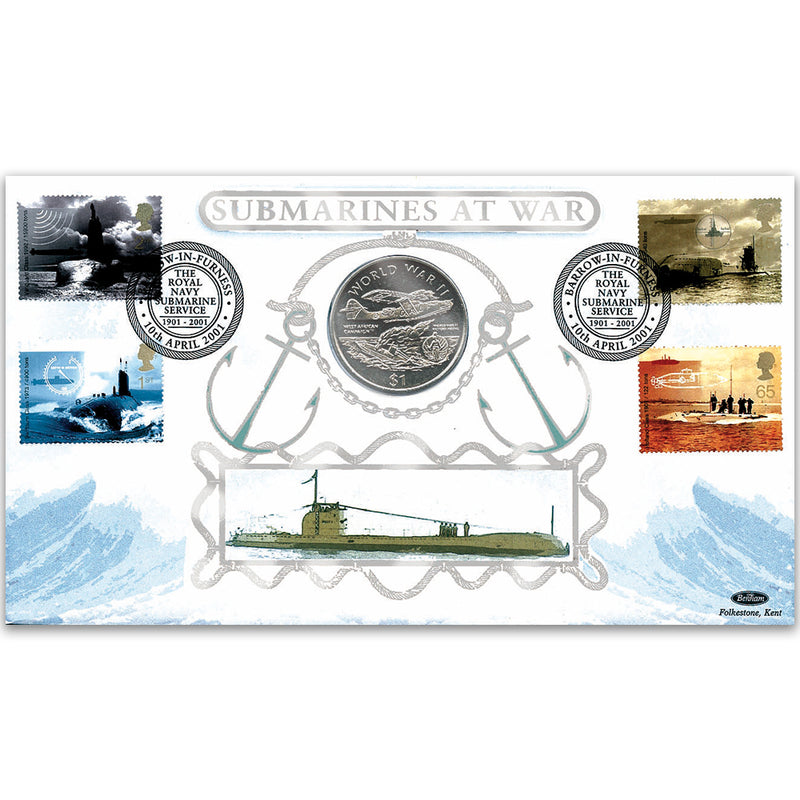2001 Submarines at War Coin Cover