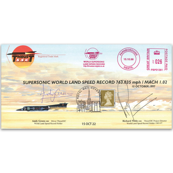 1998 Land Speed Record Signed Andy Green & Richard Noble - Dbld '22 25th Anniversary