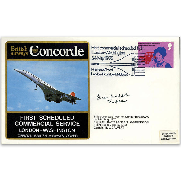 1976 Concorde London/Washington Pair of Covers - Signed Walpole & Lowe