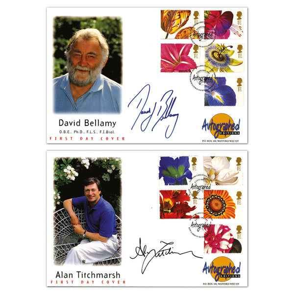 1997 Greetings: Flower Paintings - Autographed Editions - Signed by Alan Titchmarsh & David Bellamy